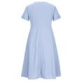 thumbnail image 4 of JINMGG Dresses for Women 2026 ,Fashion Women Summer Casual V-Neck Solid Short Sleeve Button Pocket Cotton Linen Dress Light Blue-B XXXXL, 4 of 9