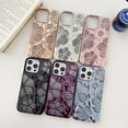 thumbnail image 2 of Premium Electroplate Flower Fashion Silicone Shockproof Case for iPhone Compatible with iPhone 13, Silver, 2 of 8