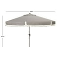 thumbnail image 3 of SAFAVIEH Milan Fringe 11' Market Crank Round Umbrella, Grey/White, 3 of 6