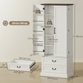 thumbnail image 3 of HOMCOM Armoire de Garde-Manger de Cuisine 72 Pouces, avec Lumière DEL et Étagères de Porte, Blanc, 3 of 10