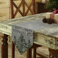 thumbnail image 3 of Table Runner Dresser Scarves Christmas Watercolor Pine Tree Sketch Cotton Linen Burlap Table Cover Winter Snowflake on Gray Table Runners for Family Kitchen Dining Holiday Party Banquet Decor, 3 of 5