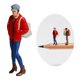 thumbnail image 4 of Figura de acción de miniatura de diorama de resina a escala 1:87 para microescenas DIY Rojo B, 4 of 9