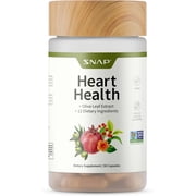 Snap Supplements Heart Health Support with CoQ10, Olive Leaf and Hawthorn, 90 Capsules, Adult Dietary Supplement, Easy-to-Use Capsule Format, For formula supports heart and circulation wellness