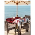 thumbnail image 2 of Outdoor Tablecloth with Umbrella Hole and Zipper, Red Black Plaid Christmas Square Table Cloth 60x60 Inch Waterproof Tablecloth, Xmas Snowman Snowflake Winter Picnic Table Cover for Patio Camping, 2 of 7