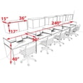thumbnail image 2 of Five Person Modern Acrylic Divider Office Workstation Desk Set, #OT-SUS-SP41, 2 of 2