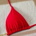 thumbnail image 4 of Staron Women's High Waisted Bikini Set Adjustable Drawstring Push Up Swimsuit Two Piece Beach Vacation Casual, Red M, 4 of 6
