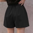 thumbnail image 4 of Costeam Womens Linen Blend Elastic Waist Casual Shorts Loose Fit with Side Pockets Lightweight Solid Color Summer Beach and Daily Wear Shorts, 4 of 7