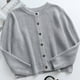 thumbnail image 2 of Gibobby Casual Suéter para Mujer, Suéter Ligero con Cuello en V Suéter pulóver para Mujer(Gris,M), 2 of 5