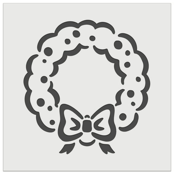 Christmas Wreath with Bow DIY Cookie Wall Craft Stencil - 5.5 Inch
