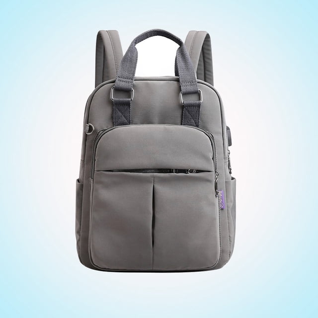 CRAFTHROU Backpack with USB Charging Port Grey Durable Tear Resistant for Business Travel