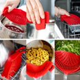 thumbnail image 5 of Colador extraíble, colador de silicona, adecuado para la mayoría de ollas, sartenes y tazones, colador resistente al calor, con 2 clips, para pasta, fideos, rojo Sailing Electrónica, 5 of 5