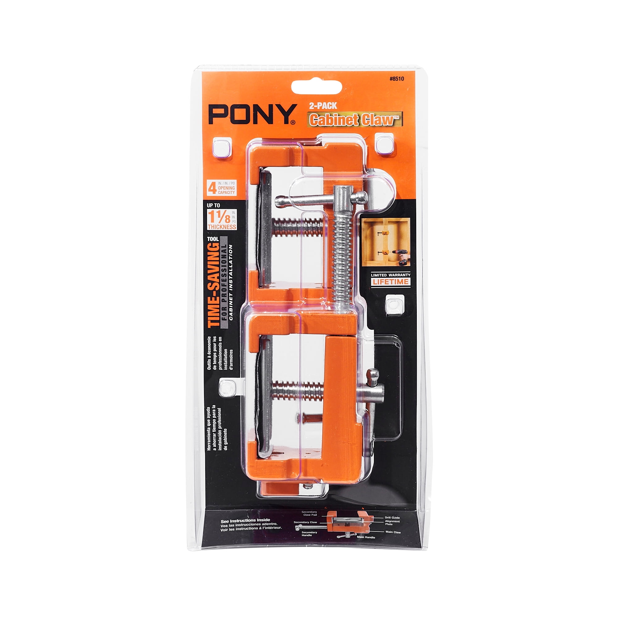 Pony Jorgensen 8510 2 -Pack 4-in Cabinet Fence Clamp for Woodworking, Cabinet Assembly