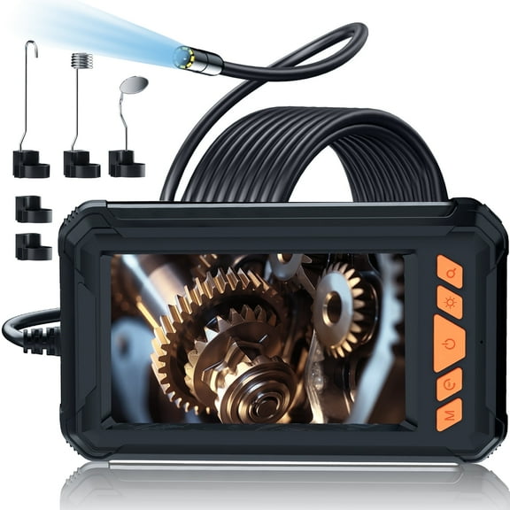 FLORAY 4.3" Borescope Endoscope with Light, 1080P HD Snake Inspection Camera, 16.5ft Cable, IP67 Waterproof, 2600mAh Battery