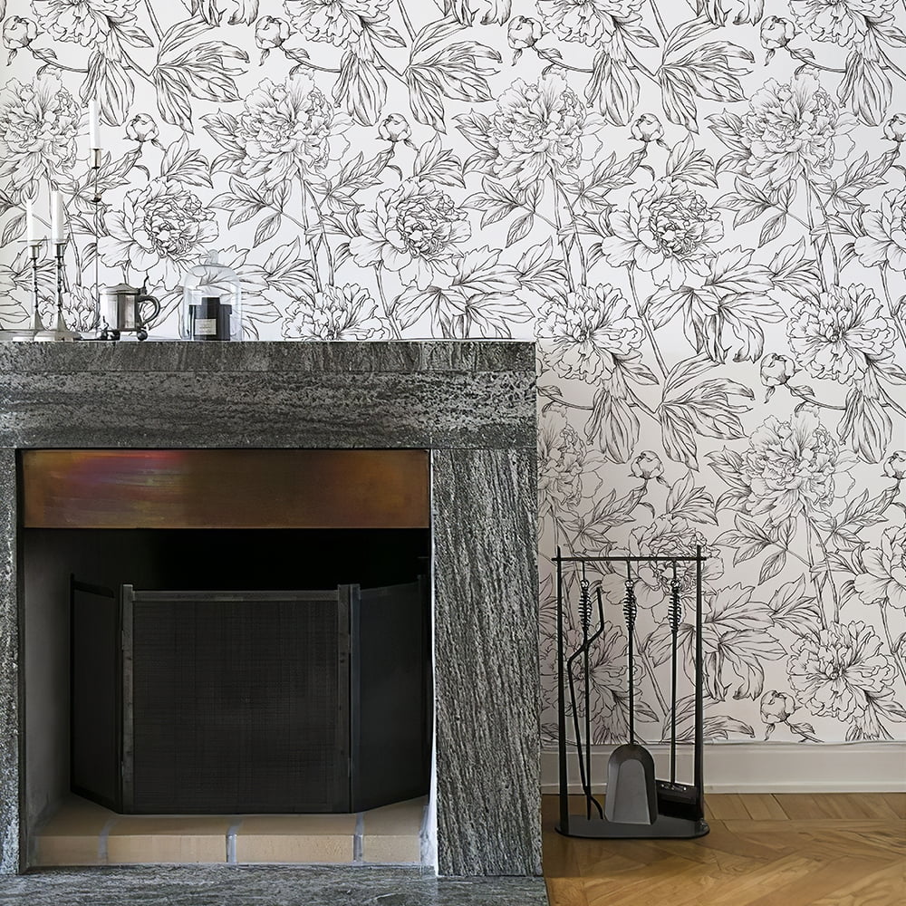 Xiayi Floral Linear Peel and Stick Wallpaper 56.7 Sq. ft