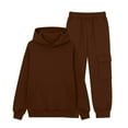 thumbnail image 4 of YunPes Sweatsuit Set for Boys Girls Plain Cotton Hoodies Athletic Pullover Sweatshirts Elastic Waist Cargo Sweatpants Set, 4 of 9
