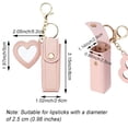 thumbnail image 2 of KAQISIMILA  4 PACK PU Leather Potable Chapstick Holder Key Chain Bulk with Mirror, Lipstick Keychain, Lip Balm Organizer Holder Lipstick Travel Makeup Storage Case for Women Girls (Style 1), 2 of 7