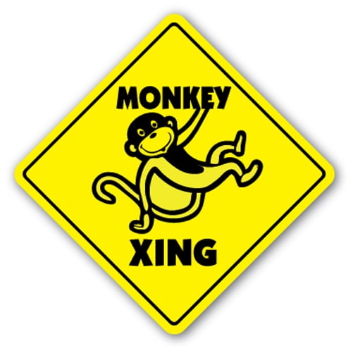Monkey Crossing [3 Pack] of Vinyl Decal Stickers |for Laptop Car