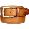 thumbnail image 2 of Tasso Elba Mens Feather Edge Belt, Beige, 40, 2 of 3