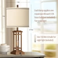 thumbnail image 5 of 27.5 Tall Farmhouse Table Lamp with USB C + USB A Charge Ports, Rustic Living Room Lamp, Black Industrial End Table Lamp for Bedroom Living Room Nightstand (Wood), 5 of 6