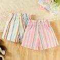 thumbnail image 4 of oqasdz Girls Shorts Child Kids Colorful Striped Prints Summer Holiday Beach Casual Stylish Loose Shorts Size 3 M-6 M, 4 of 7