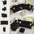 thumbnail image 5 of NYBOPAVIS Modular Sectional Sofa, 8 Seat Modular Sectional Sofa Convertible Sleeper Sofa Bed, 25.6" Deep Seat Chenille Sofa for Living Room Black, 5 of 8