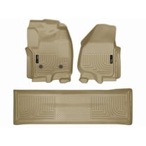 Husky Liners 99713 Weatherbeater Floor Mats Fit 2012-2016 Ford F-250, F-350, F-450 Crew Cab (w/w/o Manual Transfer Case Shifter, Driver’s Side Foot Rest) - Front/2nd Seat - Tan
