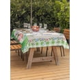 thumbnail image 2 of Outdoor Tablecloth with Umbrella Hole and Zipper, Easter Rectangle Table Cloth 60x102 Inch Waterproof Tablecloth, Spring Rustic Rabbit Botanical Flowers Eggs Plaid Picnic Table Cover for Patio, 2 of 7