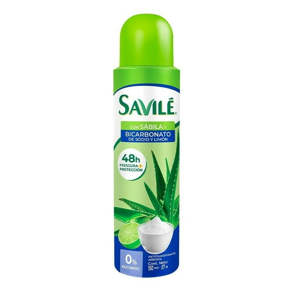 Antitranspirante Savilé bicarbonato de sodio y limón en aerosol para dama 150 ml