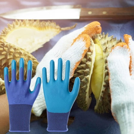 Gardening Gloves Durian Gloves Anti Slip Grip Latex Working Gloves for Transportation Blue Multipurpose Sturdy