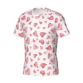 thumbnail image 3 of Yiaed Hearts Print Mens Short Sleeve Tight Fit T-Shirt, Crewneck Casual Tee-Small, 3 of 5