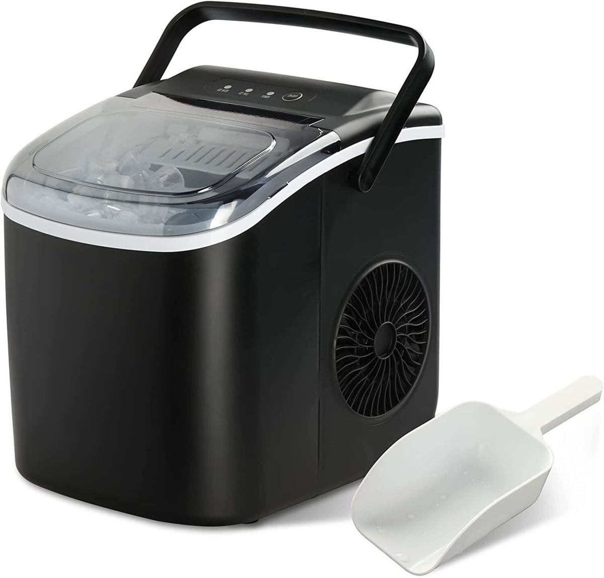 Ice Maker Machine with Scoop & Basket, Portable SelfClean Ice Machine