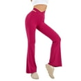 thumbnail image 1 of Leggings de cintura alta con aberturas para mujer: pantalones de yoga acampanados, diseño adelgazante que realza los glúteos, pantalones de fitness transpirables, 1 of 4