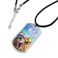 thumbnail image 2 of No Dogs on Beach Selfie Golden Retriever Westie Pug Military Dog Tag Pendant Necklace with Cord, 2 of 5