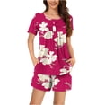 thumbnail image 2 of ZhiZhuang Womens Pajama Set 2024,Women Plus Size Loungewear Sleepwear Set Casual Round Neck Short Sleeve Tops with Pants Two Piece Pajamas Suit, 2 of 6