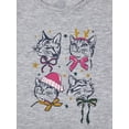 thumbnail image 2 of Wonder Nation Girls Holiday Long Sleeve Top and Wide Leg Pant Pajama Set, 2-Piece, Sizes 4-18 & Plus, 2 of 3