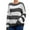 Gray, variant on Fesfesfes Women Sweater Stripe Long Sleeves Round Neck Color Matching Loose Tops Blouse Knitted Sweater Tops on