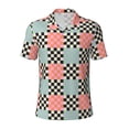 thumbnail image 2 of Daiia Colorful Checkered Pattern Men’s Polo Shirts,Solid Deck Shirt,Classic Fit, Breathable Cotton Polo for Casual and Sport Wear-X-Large, 2 of 7