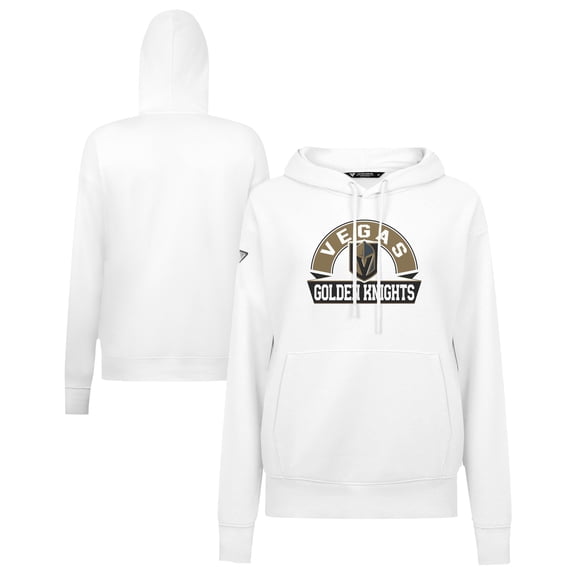 Women's Levelwear White Vegas Golden Knights Adorn Banner Arch Pullover Hoodie