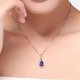 thumbnail image 4 of Collar de plata con colgante morado de amatista en forma de gota, cadena hasta la clavícula para mujer, 4 of 4