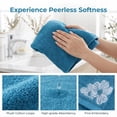 thumbnail image 2 of REGALWOVEN Hand Towels Set of 2 Embroidered Floral Pattern Decorative Towel Cotton Absorbent Soft Bathroom Hand Towel Set Blue 14" x 31", 2 of 7