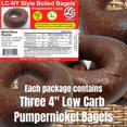 Low Carb NY Style Pumpernickel Bagels (3 Pack) No Sugar Keto