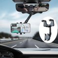 thumbnail image 2 of 1pc Rotatable and Retractable Car Phone Holder Rearview Mirror Driving Recorder Bracket DVR/GPS Mobile Phone Support with Cable, 2 of 5