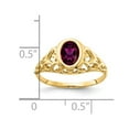 thumbnail image 2 of Auriga Fine Jewelry 14K Yellow Gold 7x5mm Oval Rhodolite Garnet Ring for Women Size-6, 2 of 4