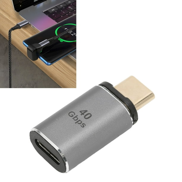 Adaptateur USB C Mâle Vers Femelle, Tête Droite 3 En 1 Adaptateur
