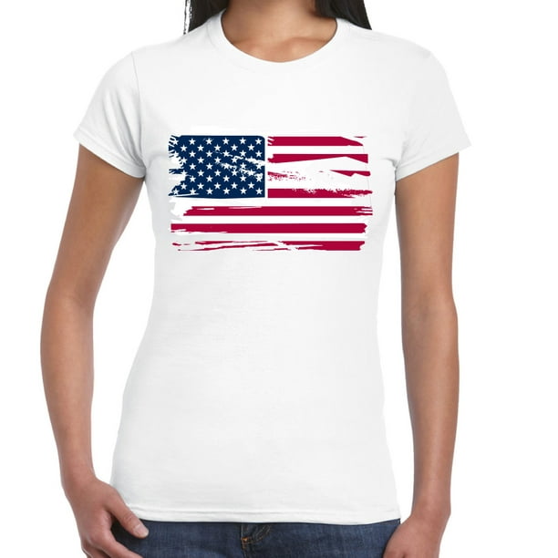 AllTopBargains - USA American Flag Women T Shirt 4th July Ladies Top ...