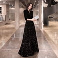 thumbnail image 1 of Vestido de noche Vestido de mujer Banquete Elegante Lujo Ligero Lujo Ligero Nicho Lujo Ligero Vestido de lentejuelas negras para anfitrión de reunión anual, 1 of 5