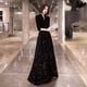 thumbnail image 4 of Vestido de noche Vestido de mujer Banquete Elegante Lujo Ligero Lujo Ligero Nicho Lujo Ligero Vestido de lentejuelas negras para anfitrión de reunión anual, 4 of 6