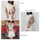 thumbnail image 5 of Conjunto de falda superior de textura transparente Color liso Cuello vuelto de doble capa Botón frontal Falda ajustada superior transparente Albaricoque M, 5 of 6