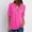 Hot Pink, variant on Idoravan Long Sleeve Shirts for Women Women's Summer Long Sleeve Shirts Zip Casual Tunic V-Neck Rollable Blouse Tops