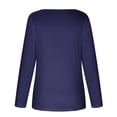 thumbnail image 4 of UTSJKR Women's Hide Belly Tunic Tops Elegant Solid Square Neck Blouse Casual Pleated Loose Fit Flowy Fall Tops Long Sleeve Tunic Tops 2024 Fashion Navy M, 4 of 5